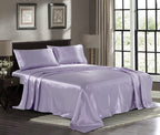 Satin Sheets Full [4-Piece, Lavender] Hotel Luxury Silky Bed Sheets - Extra Soft 1800 Microfiber Sheet Set, Wrinkle, Fade, Stain