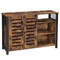 VASAGLE Lowell Storage Cabinet, Sideboard with Adjustable Shelves and Louvered Doors, Industrial, 13 D x 44.9 W x 29.5 H, Rustic