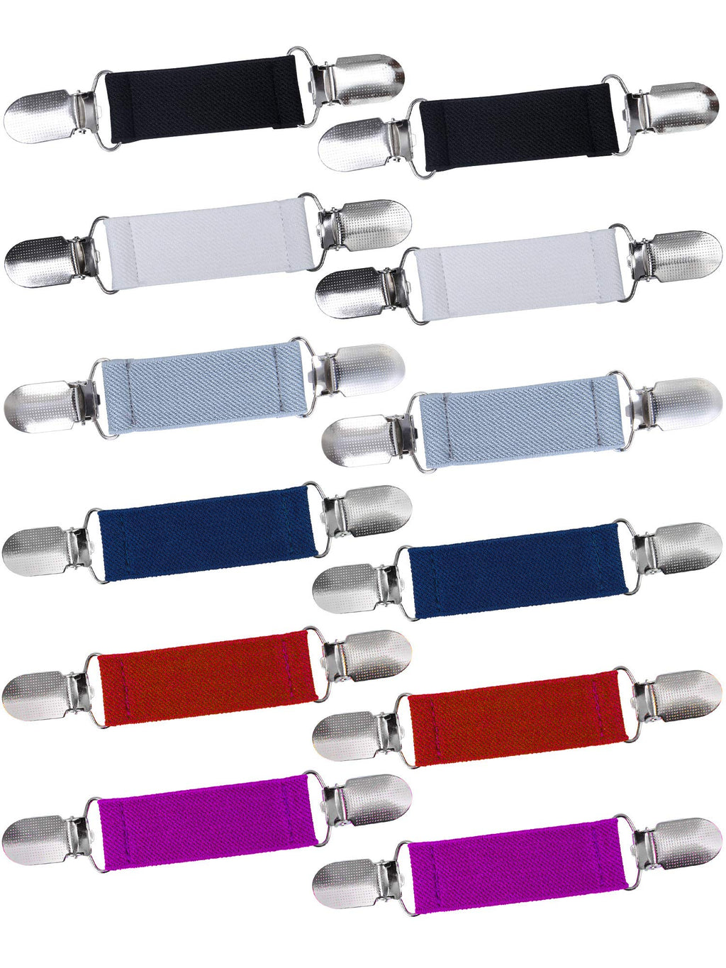 Ruisita 12 Pieces Fashion Fit Dress Clips Stainless Steel Elastic Clip Garments Glove Clips