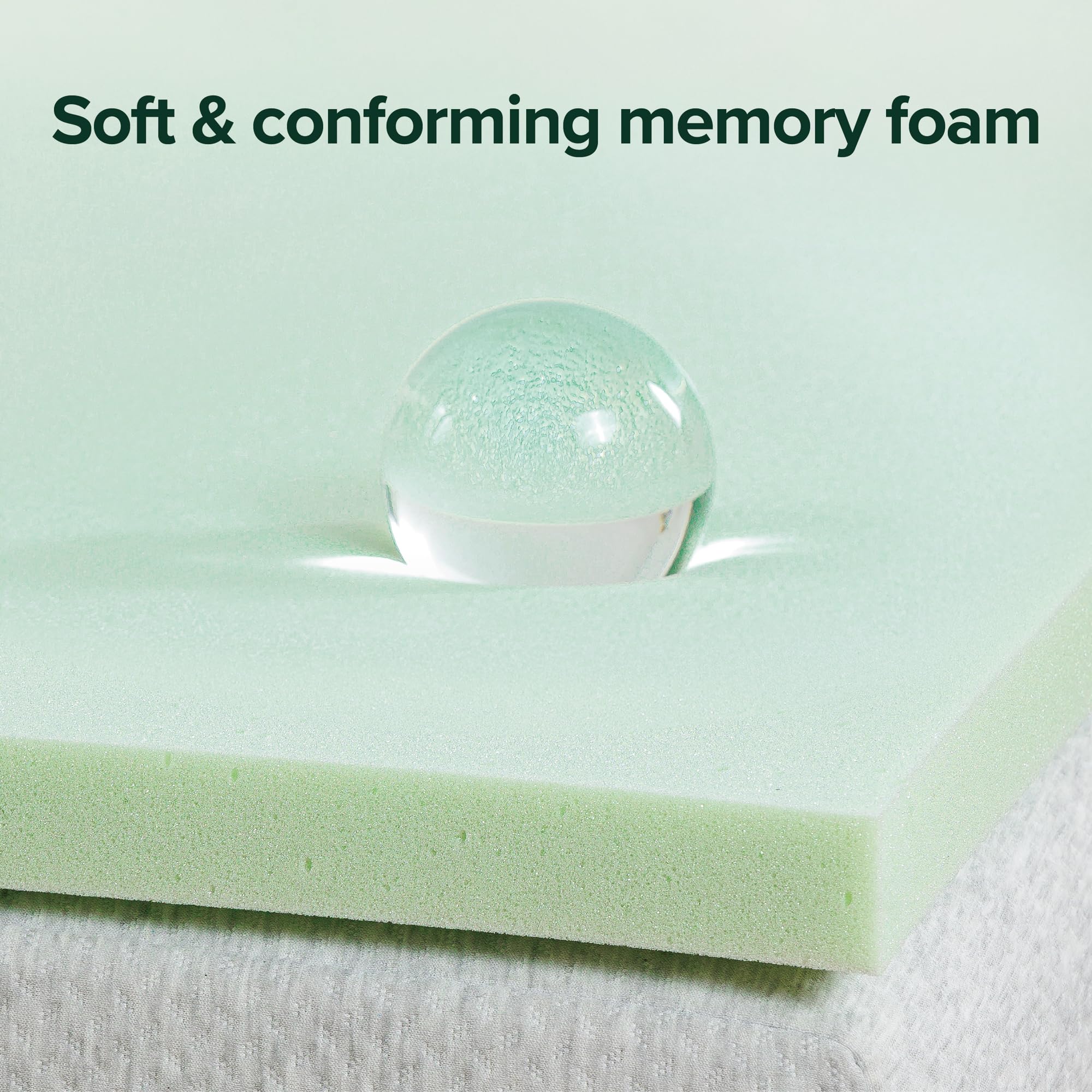 Zinus 1.5 Inch Green Tea Memory Foam Mattress Topper, Smaller, More Convenient Wonderbox Packaging, Pressure-Relieving Layers, Certipur-Us Certified, Twin