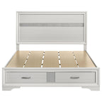 Coaster Home Furnishings Miranda Contemporary Wood Queen Size Storage Panel Bed Frame 50-inch Headboard White 205111Q