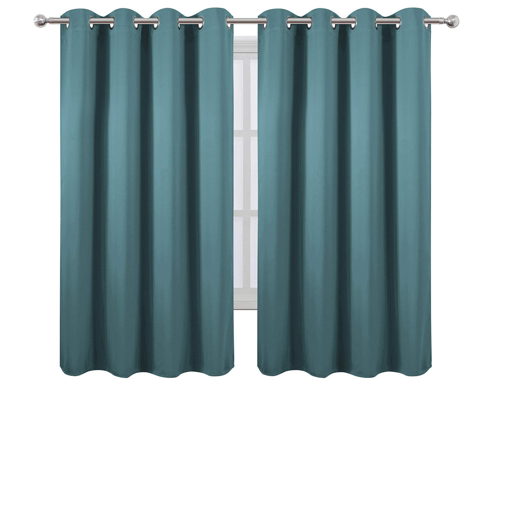 Lemomo Sea Teal Thermal Blackout Curtains/52 X 63 Inch/Set Of 2 Panels Room Darkening Curtains
