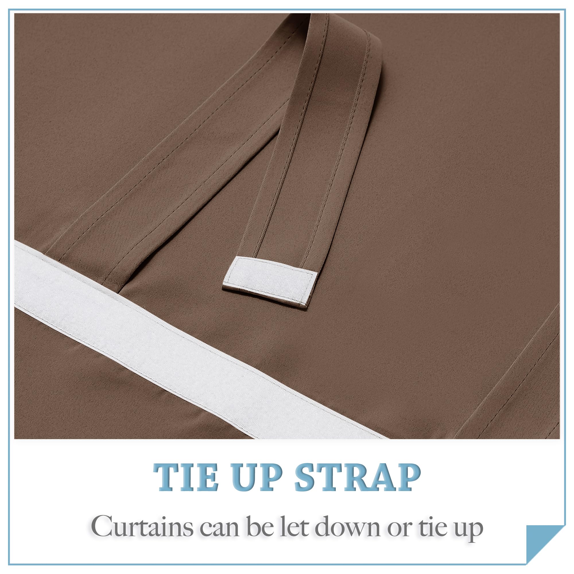 Ryb Home Blackout Door Curtains 2 Panels Set, Privacy Insulating Glass Window Door Blind Shdes For French Door Nana Door Sidelight Door Office, W 26 X L 72, Mocha