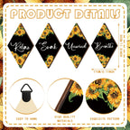 Qunclay Sunflower Bathroom Wall Decor - Rustic Signs for Home, Kitchen, Laundry, Spa - Black, Yellow, White - Model WV-Qunclay-5203