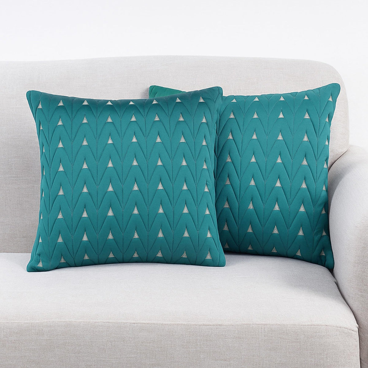Elora Soft Cushion Covers[16 * 16 In] (2, Arrowhead Stitch [Rama])