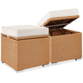Best Choice Products Set of 2 Wicker Ottomans, Multipurpose Outdoor Furniture for Patio, Backyard, Additional Seating, Footrest,