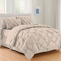 Elegant Comfort Luxury Softest, Coziest 8-Piece Bed-In-A-Bag Comforter Set - Silky Soft Complete Set Includes Bed Sheet Set With Double Sided Storage Pockets, Full/Queen, Linen