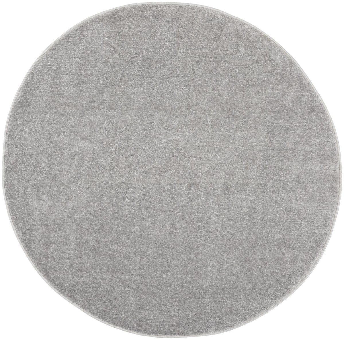 Nourison Essentials Indoor/Outdoor Silver Grey 4' X Round Area Rug, Easy Cleaning, Non Shedding, Bed Room, Living Room, Dining R