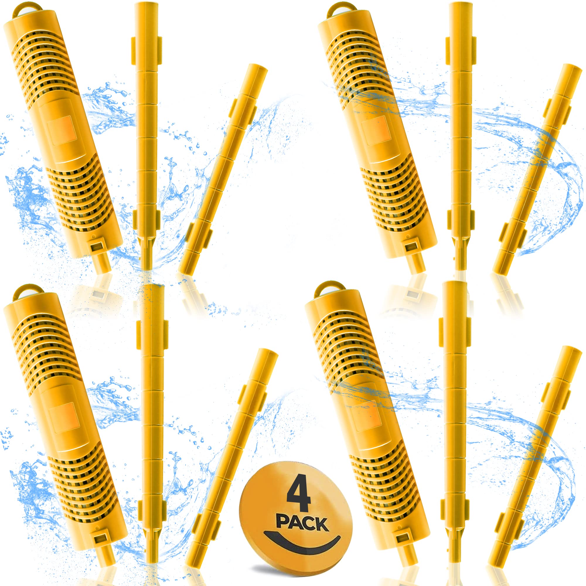 Bilinavy Spa In-Filter Mineral Sticks Parts For Hot Tub Filter Cartridge, Last For 4 Months, Yellow, 4Pcs
