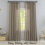 Rustic Livingroom 108 Inch Length Linen Textured Curtains,2 Panels Back Tab Hooks Belt Track Burlap Flax Weave Light Filtering Semi Sheer Drapes,9Ft Extra Long Curtains For High Window,Taupe,52'X108'