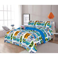 Sapphire Home 4 Piece Gamer Queen Kids Comforter Set - Kids Bedding - Pillow Sham, Decorative Toy Pillow - Toddler Bed Kit, Vide