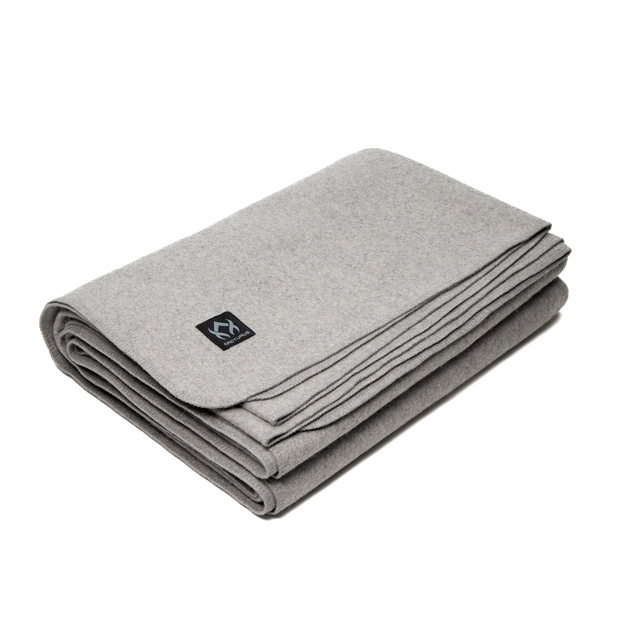 Arcturus Wool Bed Blanket - King Size Wool Blanket (90'X 108') | Thick, Washable, Large Wool Blanket (Stone Gray)