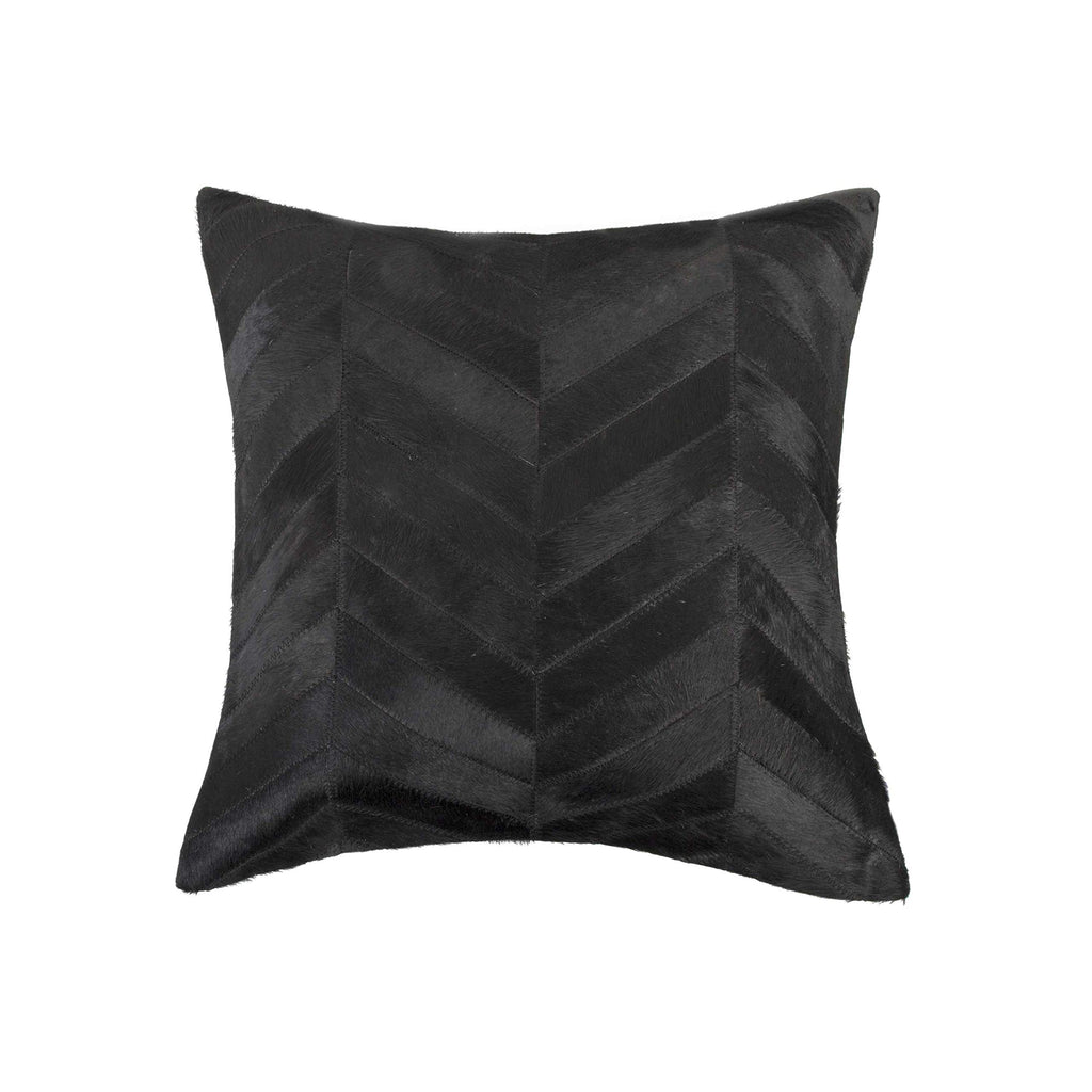 HomeRoots Black & Natural Cowhide Pillow, Microsuede, Polyfill Luxury Pillow with Hidden Zipper For living Room, Bedroom, Sofa, Indoor Pillow, Decor Pillow, Decorative Throw Pillow 18' X 18' X 5'