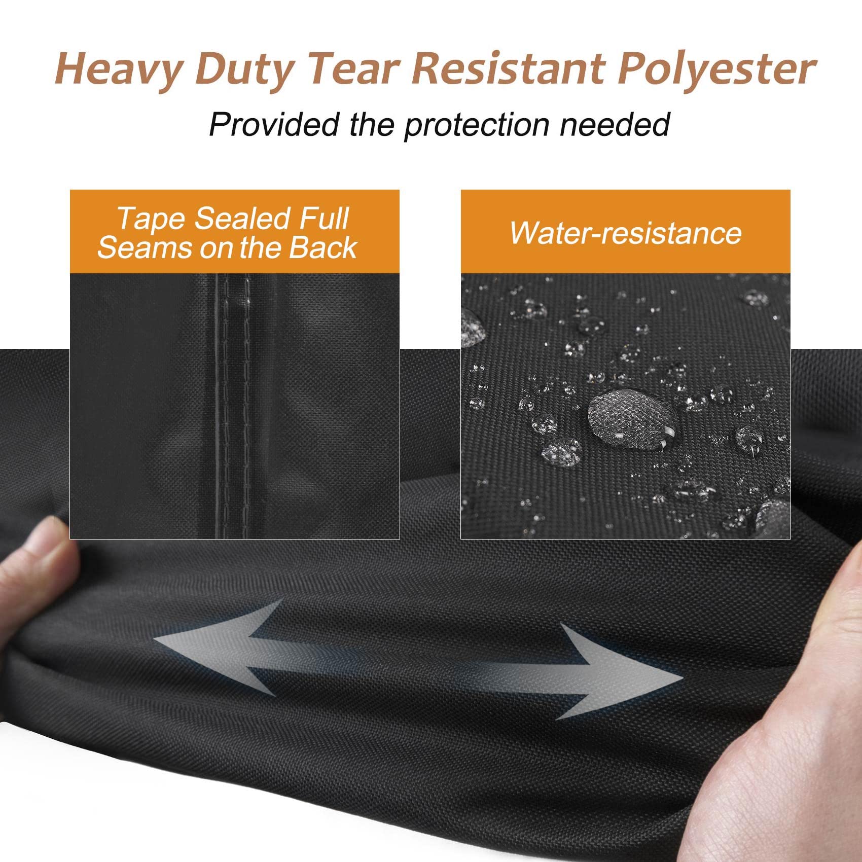 Nettypro Patio Table Cover Rectangular 105 X 75 Inch, Waterproof Outdoor Furniture Set Covers For Dining Table And Chair Rectangle, Black