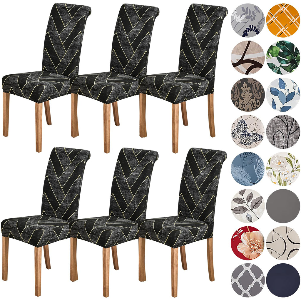 HZDHCLH Chair Covers for Dining Room Set of 6,Stretch Spandex Parsons Chair Slipcovers 6 Pack,Removable Washable Chair Protector