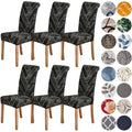 HZDHCLH Chair Covers for Dining Room Set of 6,Stretch Spandex Parsons Chair Slipcovers 6 Pack,Removable Washable Chair Protector