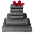 Mellanni California King Sheet Set - 6-Piece Iconic Collection Bedding, (Including 4 Pillowcases), 16-Inch Deep Pocket, Easy Care, Extra Soft, Cooling Sheets, Brushed Microfiber - Gray