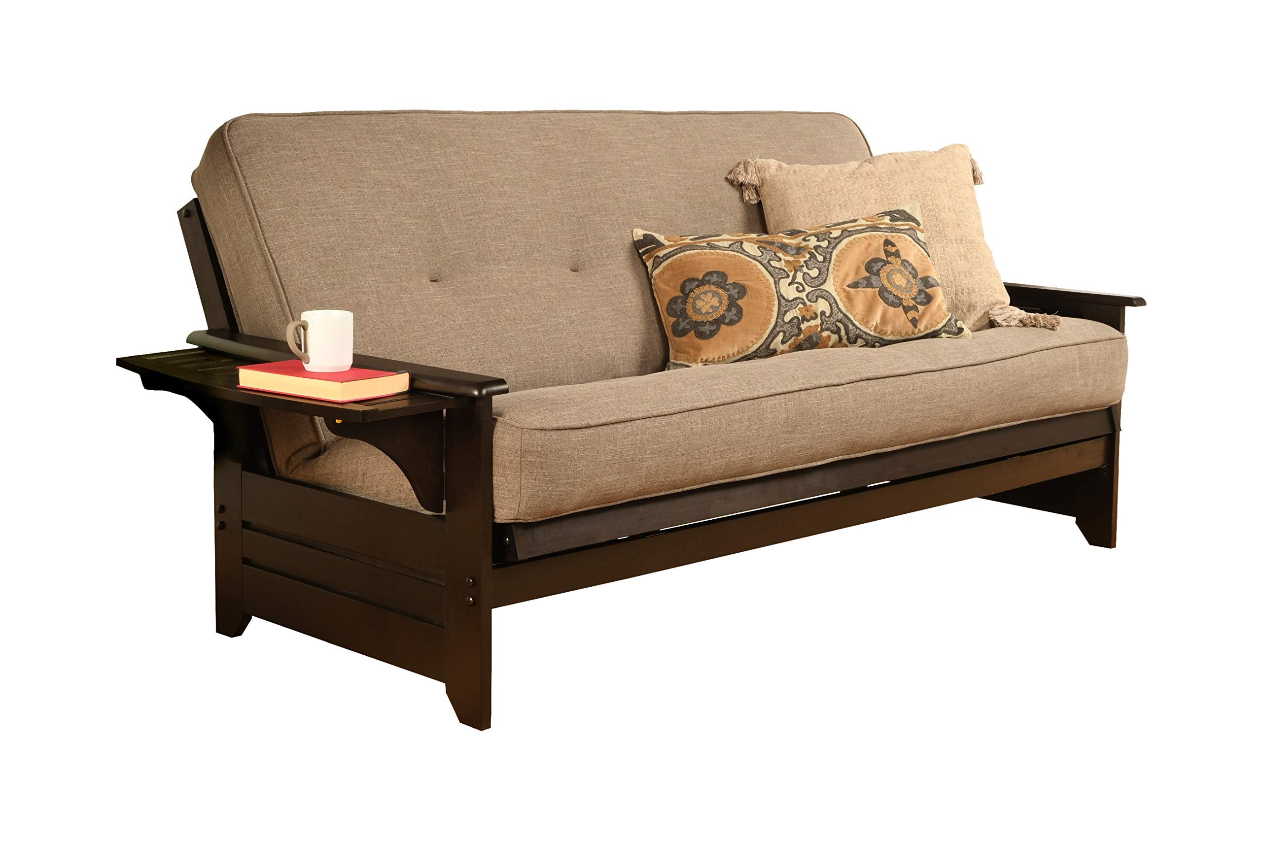 Kodiak Furniture Phoenix Full Size Futon in Espresso Finish, Linen Stone