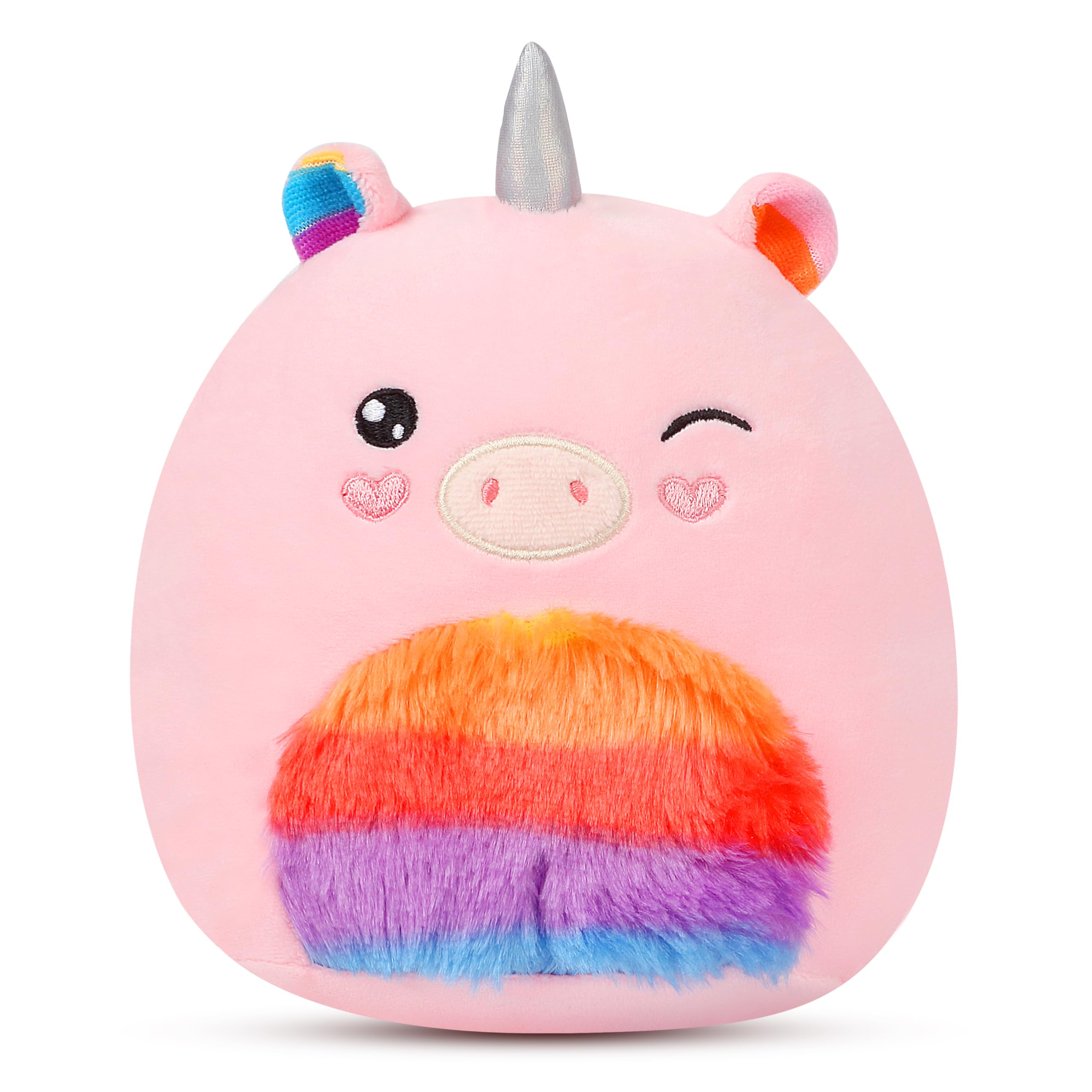 Easfan Rainbow Unicorn Plush Pillow Plush Toy, Unicorn Stuffed Animal Soft Plushie Toy For Kids Girls Birthday Valentine Gift, 8