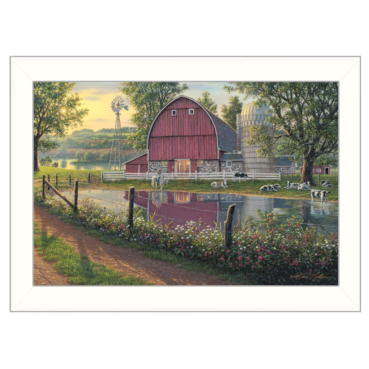 Barnyard Memories 2 White Framed Print Wall Art