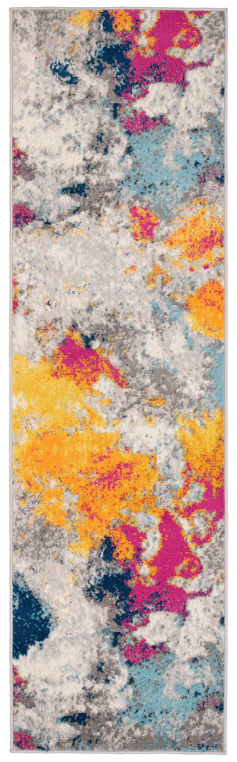 Rugshop Sky Collection Modern Abstract Runner Rug 2'7'' X 12' Multi