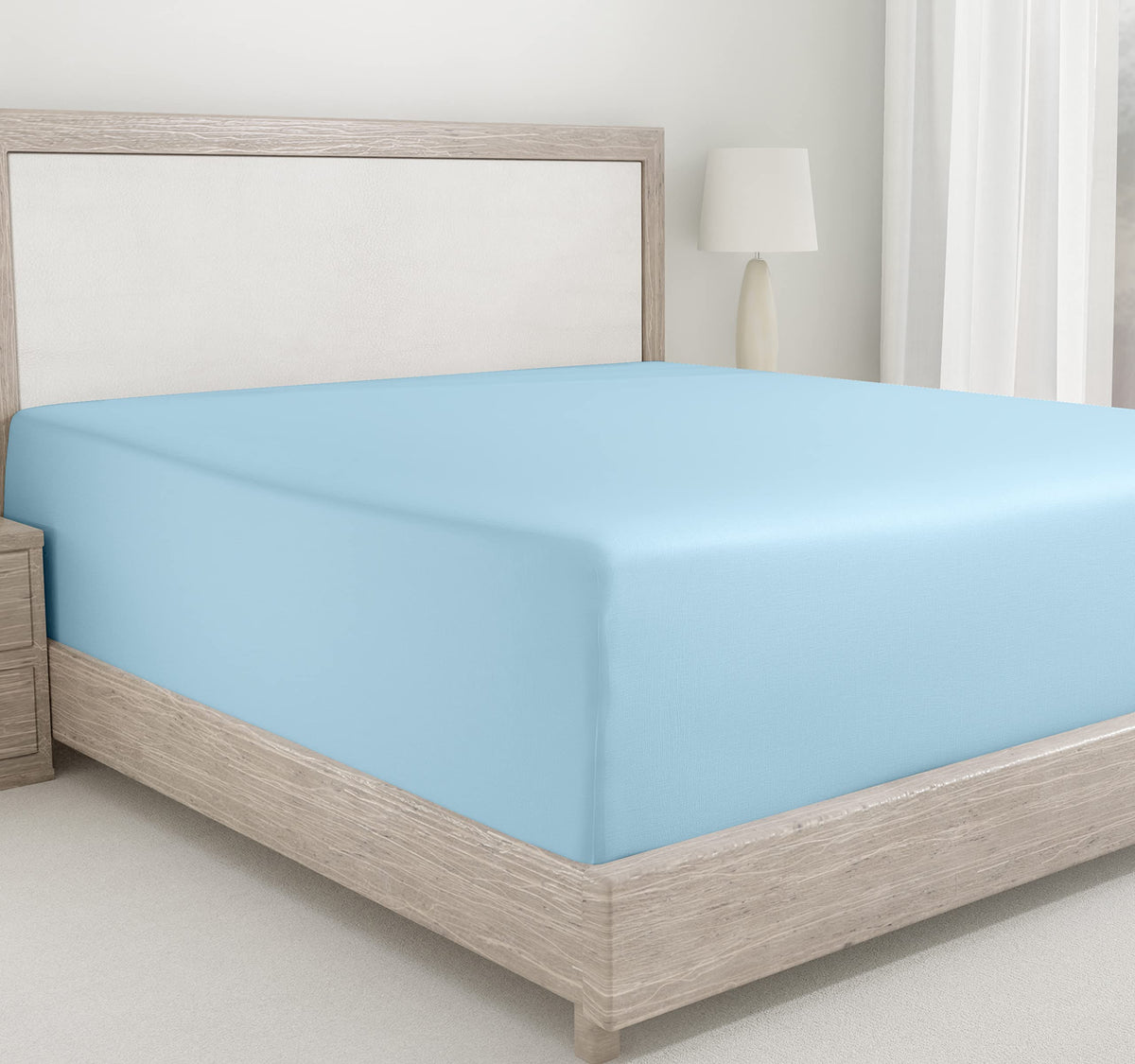 California Design Den Fitted Sheet Queen Only, Deep Pocket Soft 400 Thread Count 100% Cotton Queen Fitted Sheet Sateen, No Pop-O