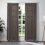 TWOPAGES Chocolate Tart Pinch Pleated Drape 108 Inch Length Linen Light Filtering Room Darkening Curtain for Bedroom, Double Lay