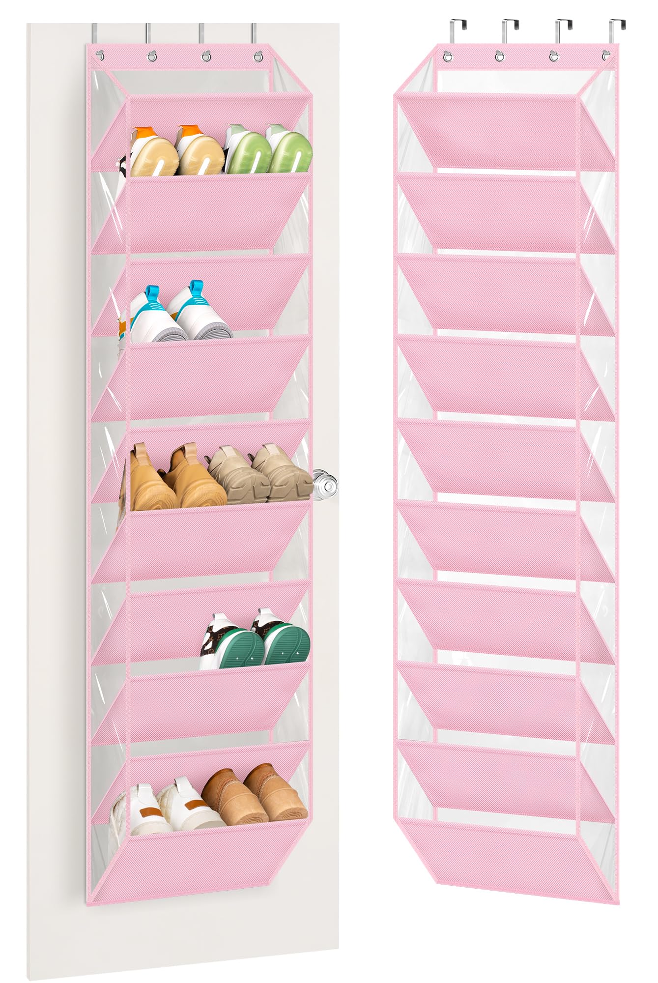 AOODA 10 Tier Clear Over the Door Shoe Organizer Storage, Deep Pockets Large Hanging Shoe Rack for Closet Door, Fit 20 Pairs Sho