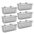 XINFULL 6 Pack Wire Storage Baskets Household Metal WallMounted Containers Organizer Bins for Kitchen Bathroom Freezer Pantry C