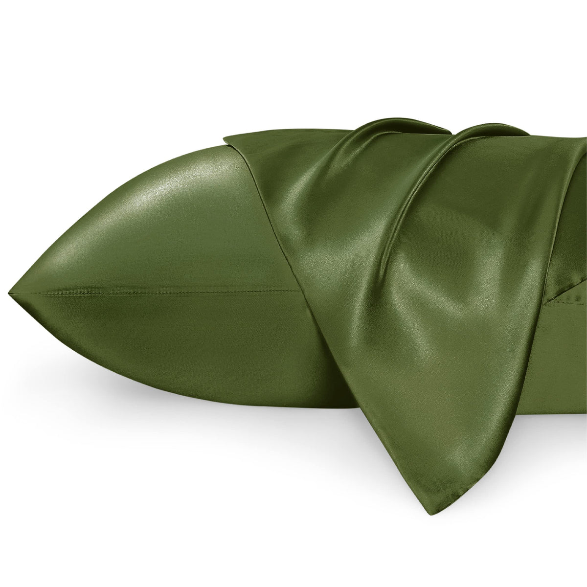 Bedsure King Size Satin Pillowcase Set Of 2 - Pesto Silky Pillow Cases For Hair And Skin 20X36 Inches, Pillow Covers With Envelo