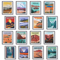 Gersoniel 16 Pieces National Park Posters Vintage of 16 Travel Prints Wall Art Abstract Wall Art and Mountain Print Set Abstract