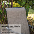 Phi Villa Set Of 2 Patio Swivel Dining Chairs, Outdoor, Metal With Textilene Mesh Fabric, Furniture With Armrest, Black Frame.