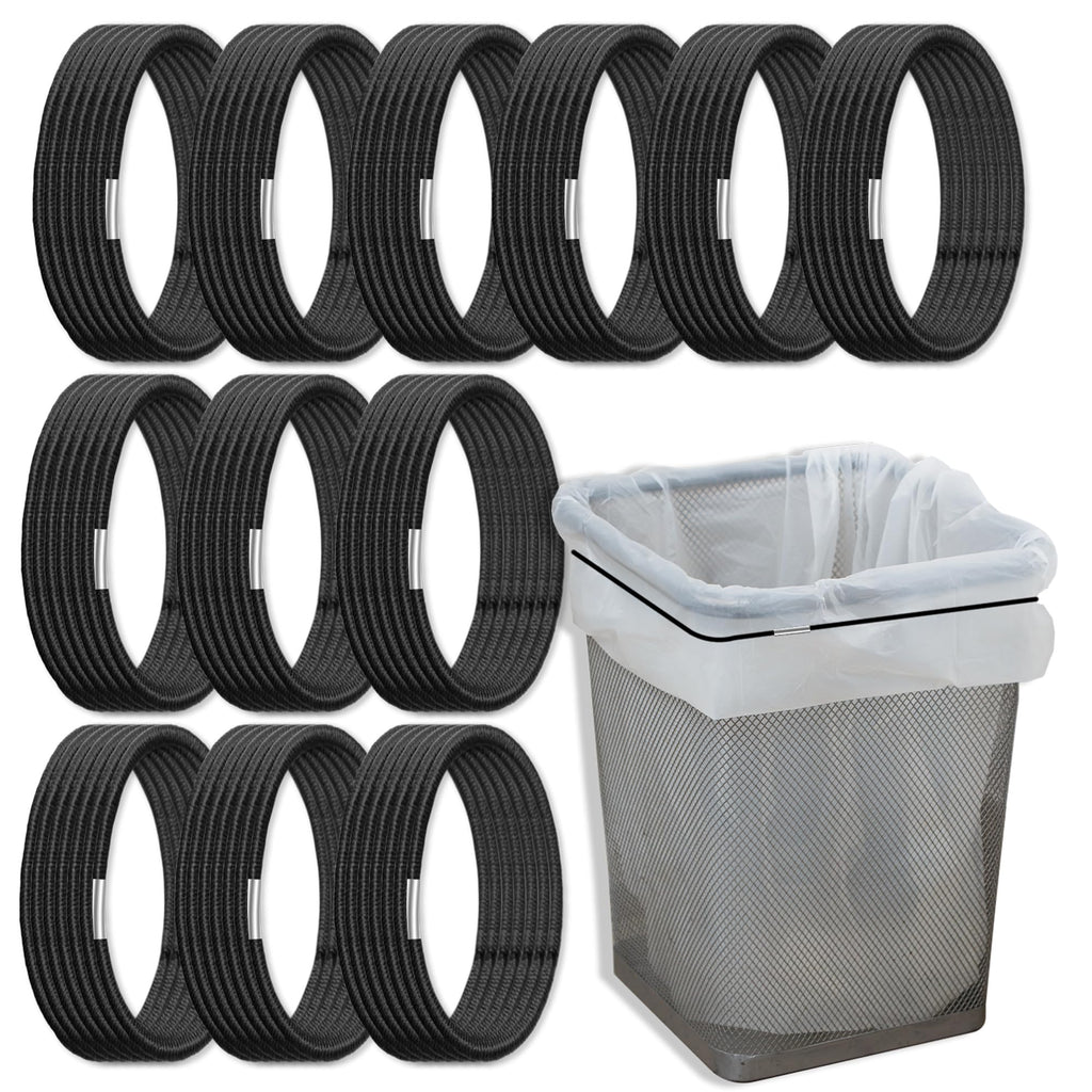 12Pcs Trash Can Bands for 13-30 Gallon Garbage Can 4.7Ft Rubber Trash Bag Holder Durable Elastic Trash Can Bungee for Home Kitch