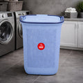 SNKM  Plastic Laundry Basket With Lid & Handles | 54 Litre Laundry Hamper & Storage Bin | Ventilated Knit Design | Clothes, Toy