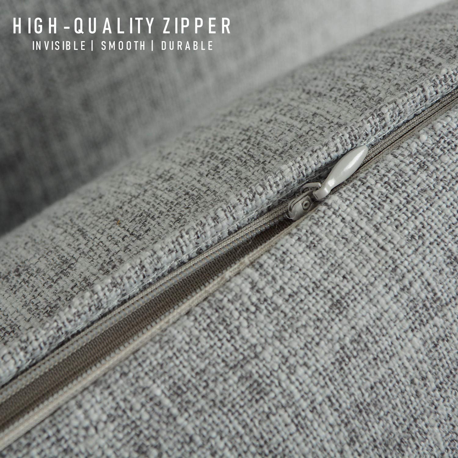 Hpuk Linen Throw Pillow Covers Pack Of 2, 18X18 Inch Accent Cushion Covers For Living Room, Bedroom, Decorative Solid Color Pillow Covers For Couch, Sofa, Chair, Grey
