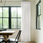 Twopages Snow White Linen Pinch Pleat Curtain For Living Room, Window Treatment Curtain Panel Double Layer Light Filtering Room