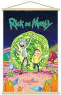 Trends International Rick And Morty - Cover Wall Poster, 22.375 x 34, Print and Beechwood Hanger Bundle