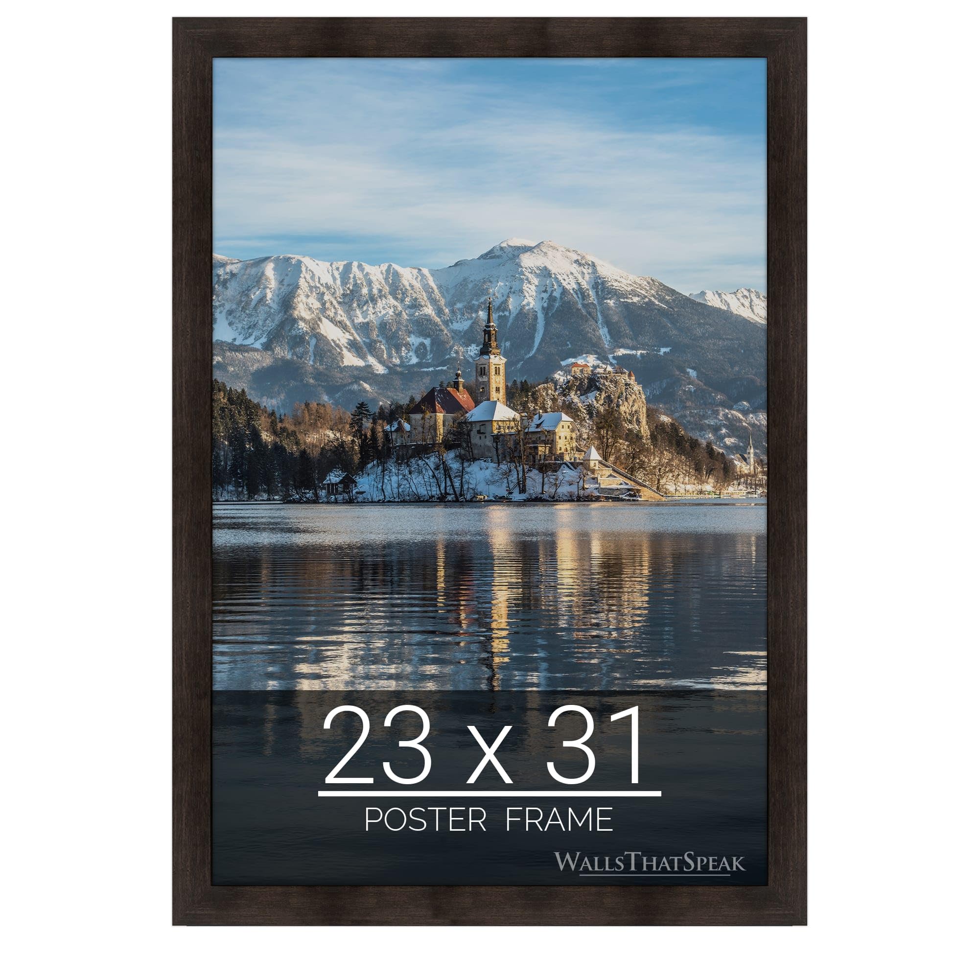 wallsthatspeak 23x31 Espresso Brown Picture Frame for Puzzles Posters Photos or Artwork