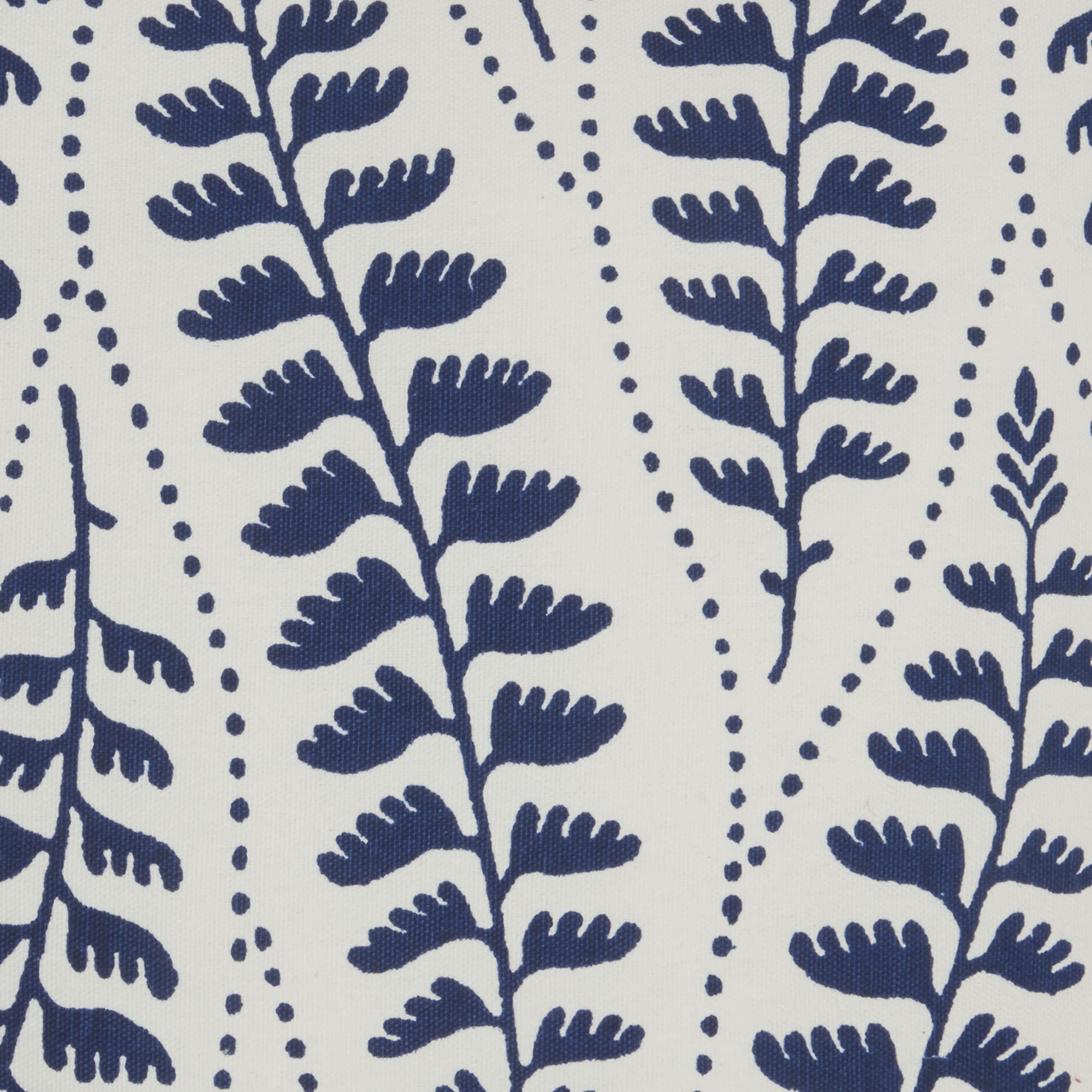 HomeRoots 100% Cotton Duck Blue and Ivory Bohemian Leaves Throw Pillow