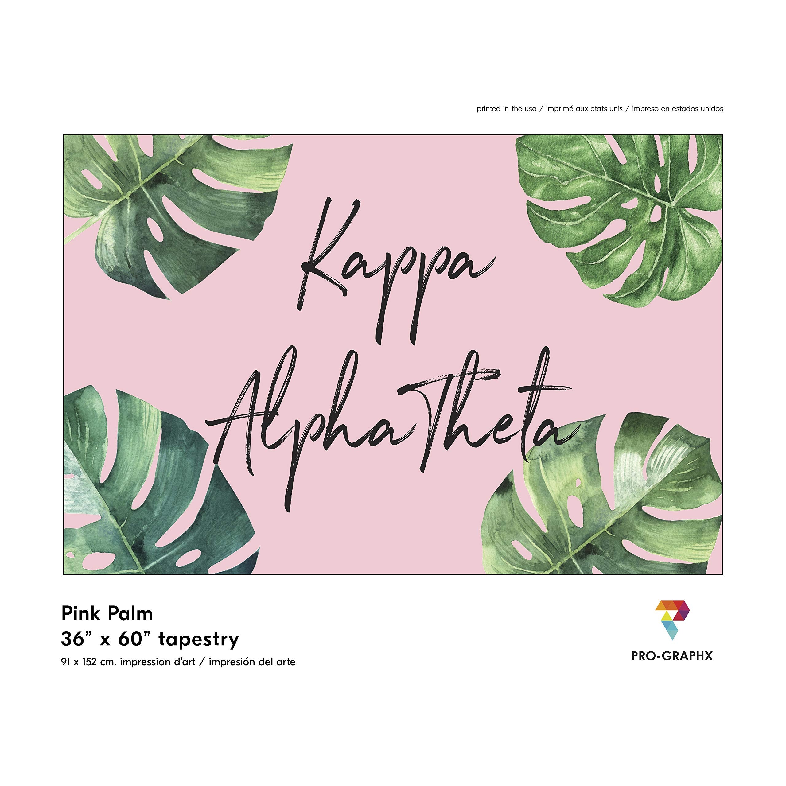 Pro-Graphx Kappa Alpha Theta Greek Sorority & Fraternity Flag Officially Licensed, Tapestry, Display Banner, Sign, Letter Patter
