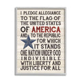 Stupell Industries Pledge of Allegiance Stars and Stripes Americana Rustic Wood Look Sign, Design by Jo Moulton, Grey Framed, 11