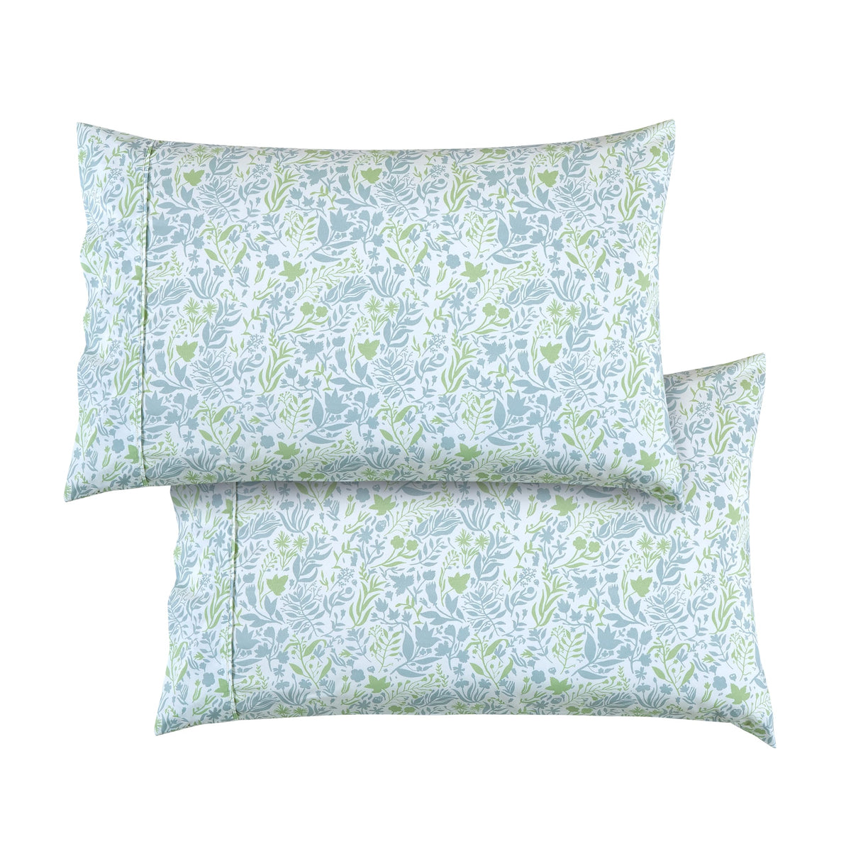 Elegant Comfort Ultra Soft Set Of 2 Floral Print Pillowcases - 1500 Premium Hotel Quality Microfiber, Soft And Smooth Envelope Closure 2-Piece Pillow Covers - King, Green Anita