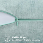 Decoruhome Couch Throw Pillow Covers 18X18 Set Of 2, Decorative Soft Chenille Solid Dyed Spring Pillow Covers For Sofa Bed Living Room, Aqua Haze