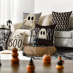 Avoin Colorlife Halloween Hey Boo Cute Ghost Spooky Throw Pillow Covers, 18 X 18 Inch Horror Scary Cushion Case For Sofa Couch S