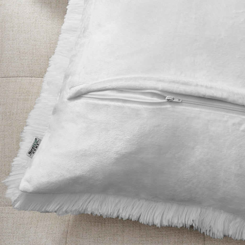Nordeco Home Luxury Soft Faux Fur Fleece Cushion Cover Pillowcase Decorative Throw Pillows Covers, No Pillow Insert, 22'' X 22''