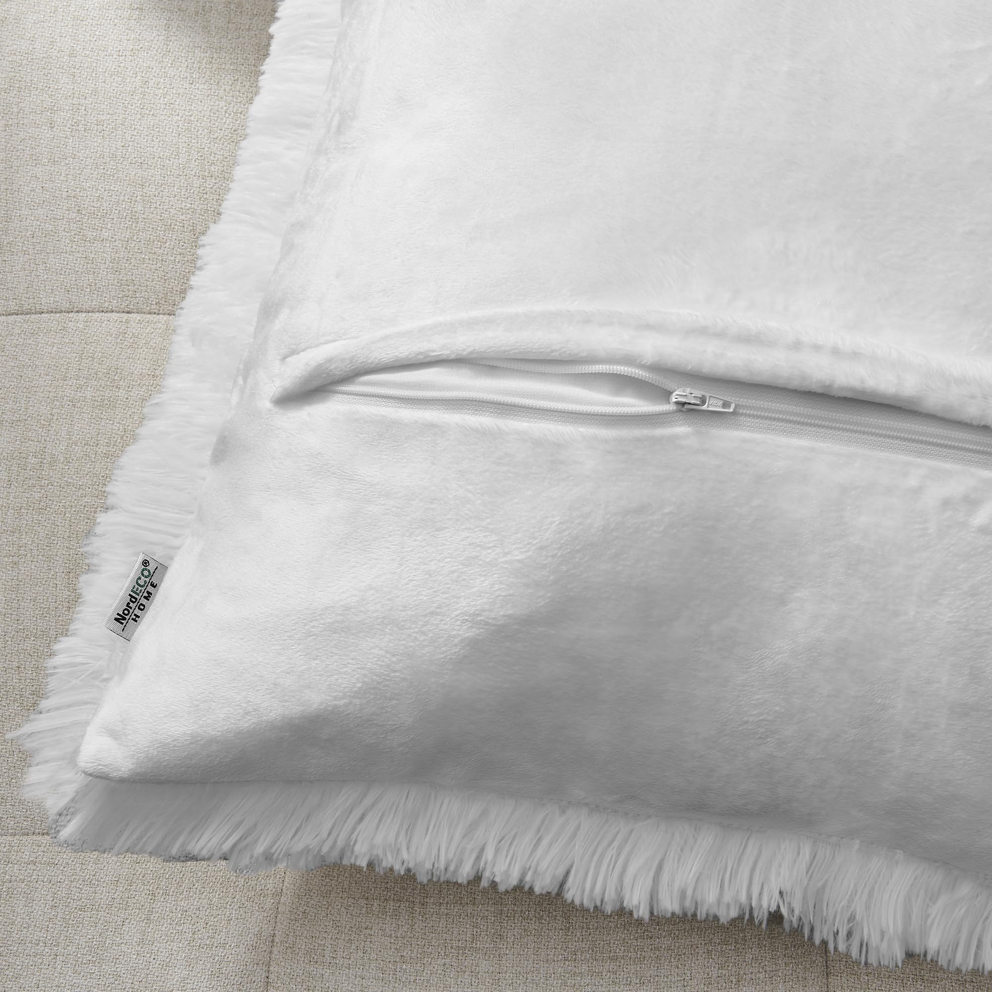Nordeco Home Luxury Soft Faux Fur Fleece Cushion Cover Pillowcase Decorative Throw Pillows Covers, No Pillow Insert, 22'' X 22''