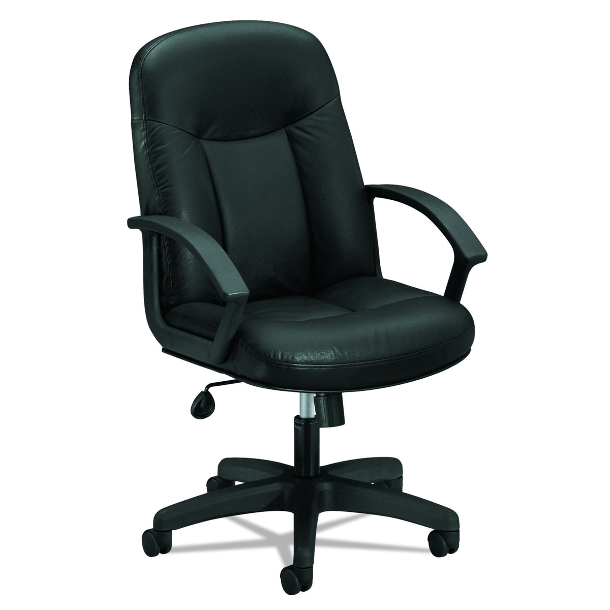 Basyx Leather High-Back Swivel/Tilt Chair Metal, 26 By 33-1/2&quot; By 43&quot;, Black