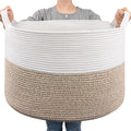 Goodpick Large Cotton Rope Basket, 83L Big Woven Storage Basket, Blanket Organizers and Storage, Baby Nursery Laundry Basket, Ex