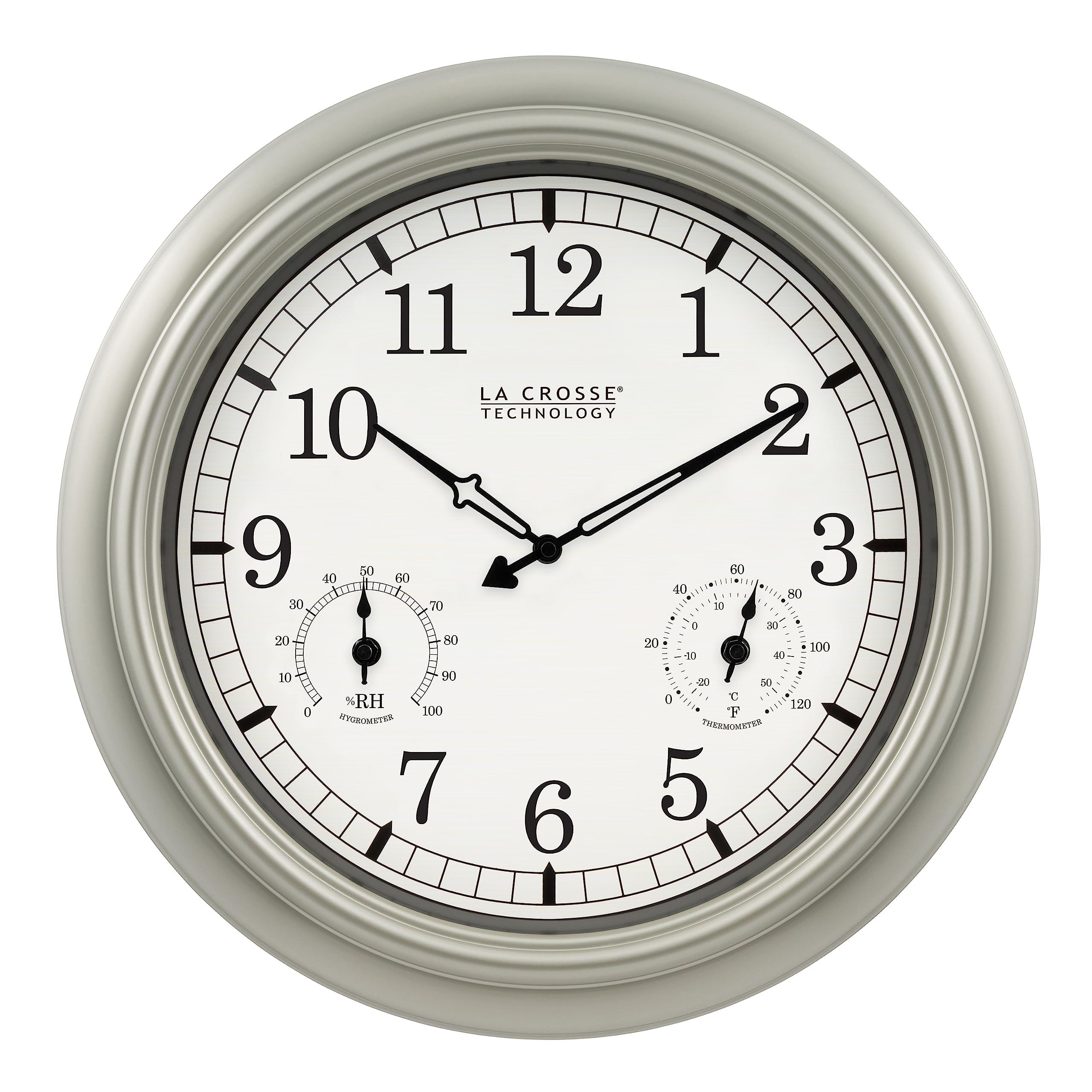 La Crosse Technology Wt-3181Pl-Q Quartz Indoor/Outdoor Wall Clock, 18'
