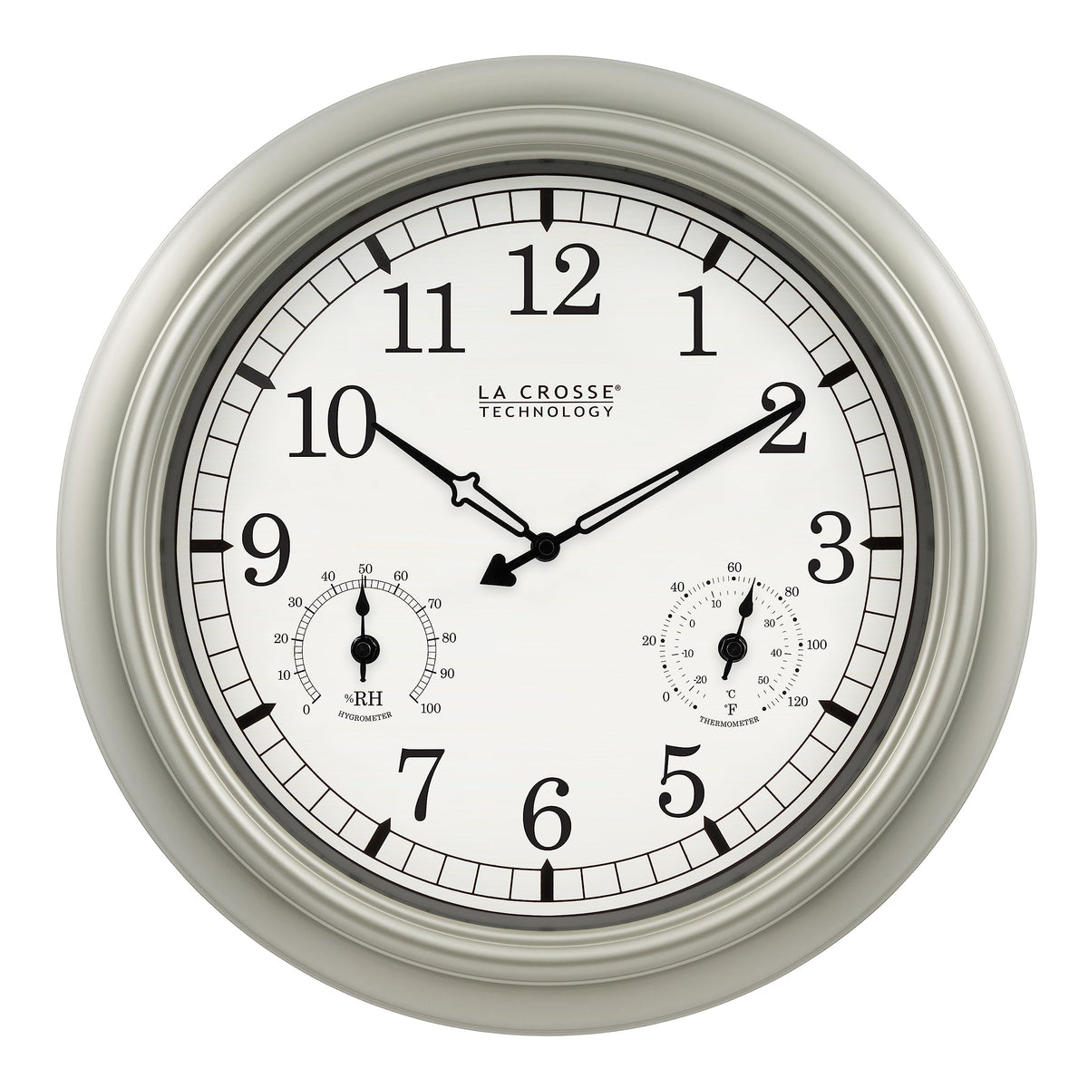 La Crosse Technology Wt-3181Pl-Q Quartz Indoor/Outdoor Wall Clock, 18'